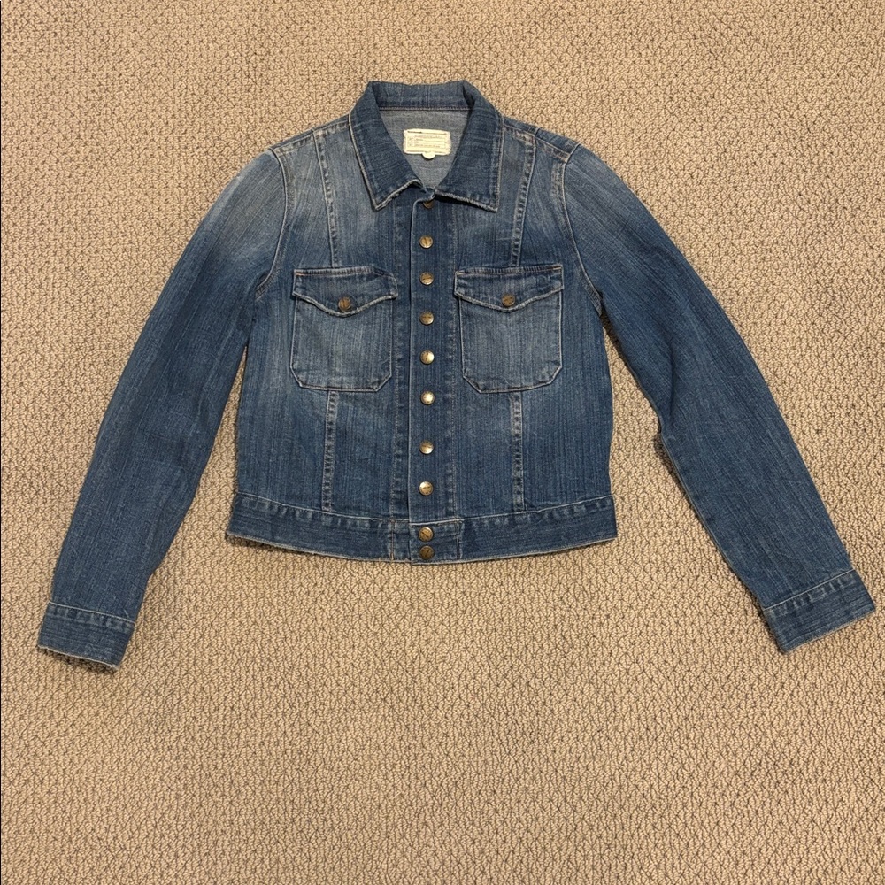 Current Elliot Women's The‎ Snap Jacket Hartley Denim Jean Medium Wash